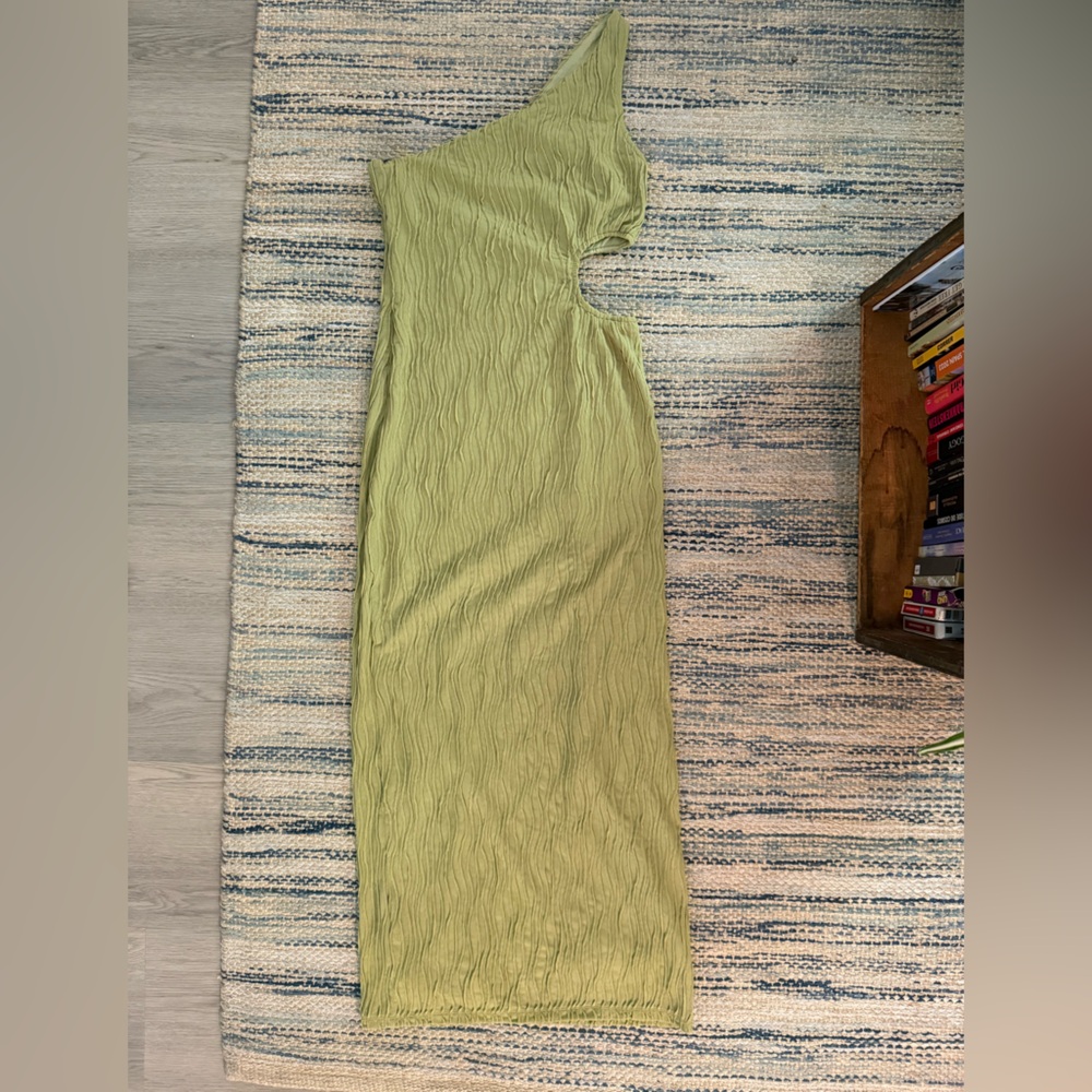 White Fox Boutique One Shoulder Green Dress